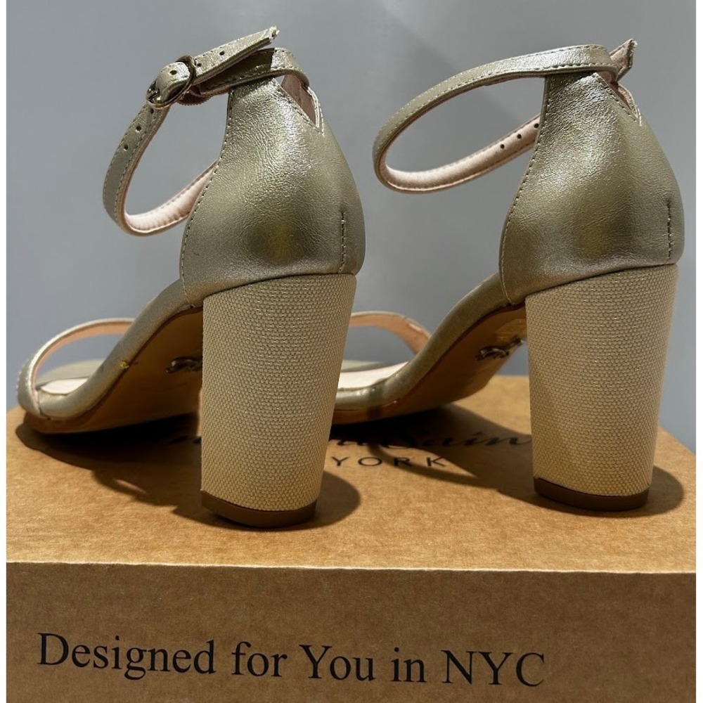 Antonia Saint Tina Party Block Heel Gold Metallic, Size 5 - Picture 6 of 8